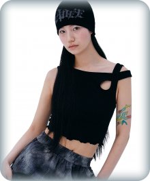 ROTARY SLEEVELESS TOP [BLACK]