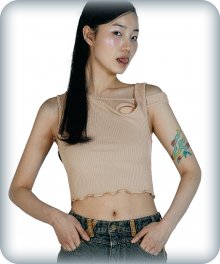 ROTARY SLEEVELESS TOP [BEIGE]