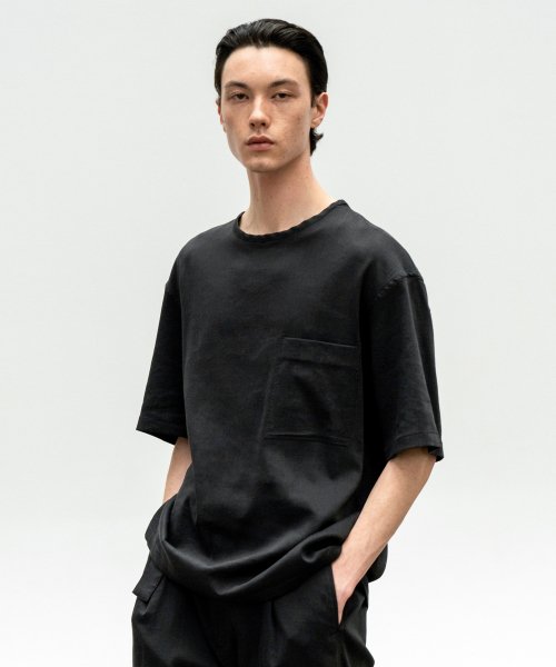 인사일런스(insilence) 린넨 포켓 티셔츠 BLACK