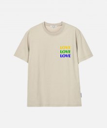 TRIPLE LOVE TEE-BEIGE