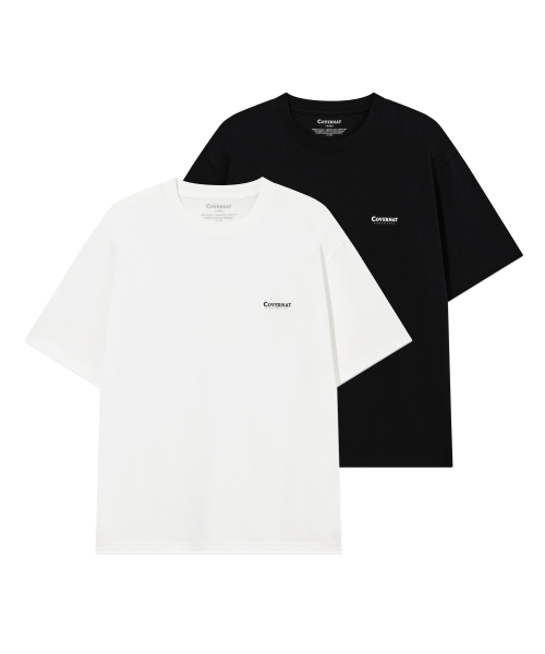 커버낫(covernat) [2PACK] 쿨 코튼 티셔츠 Black+White