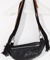 BLACK eco leather tassle cross bag(NA004)