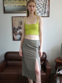 Slit Skirt (ash khaki)