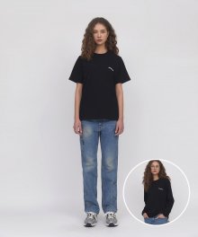 G.I simple logo t-shirt & longsleeves set BLACK