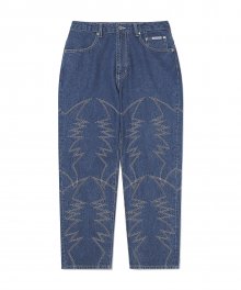 Embroidery Jean Mid Blue