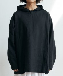 unisex linen hood black