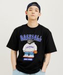 크림소다랩(CREAM SODA LAB) 베이스볼 클럽 반팔 티셔츠 블랙