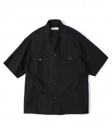 TRANSFORM MILITARY BAND COLLAR SHIRT (BLACK)