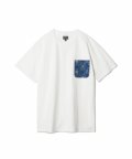 Flower Embroidery Pocket T-shirts White
