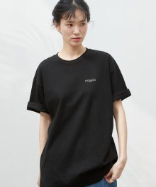NOI352 오버핏 슬릿 티셔츠 (블랙)