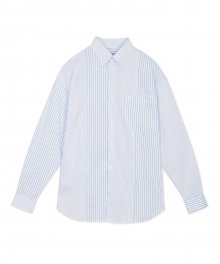 STRIPED MIX POCKET SHIRT light blue