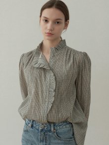 ruffle blouse (check)