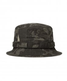 Y.E.S Military Bucket Hat Black Camo