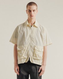 21SS VENTI ZIP UP HALF SHIRT ECRU