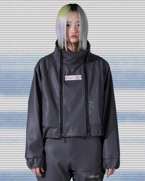 HIGHNECK кожаный SHORT куртка (серый)
