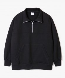 Half Zip Sweat Shirts [Black]