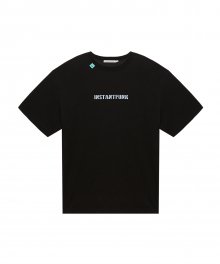 센터 로고 티셔츠 - 블랙
