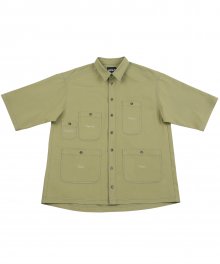 Oversized Purposeful Pockets Shirt [Green]