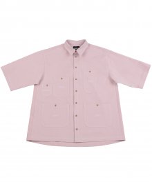 Oversized Purposeful Pockets Shirt [Pink]