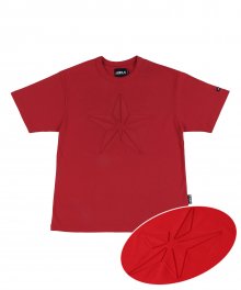 Star Embossed T-Shirt [Red]