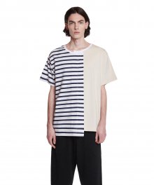 Asymmetric Stripe T-Shirt_Navy