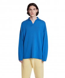 Cashmere Polo Sweater_Blue