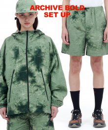 [SET] NYLON LIGHT WINDBREAKER SET (TIE-DYE GREEN)