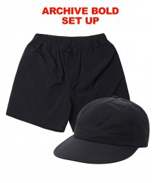 [SET] NYLON LIGHT CAP+SHORTS (BLACK)