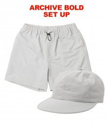 [SET] NYLON LIGHT CAP+SHORTS (LIGHT GRAY)