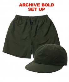 [SET] NYLON LIGHT CAP+SHORTS (OLIVE)