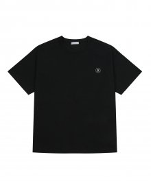 PONTE EMBROIDERED LOGO TEE black