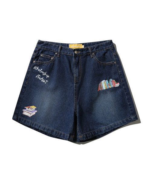 MAINBOOTH - (W)Book Club Oversized Shorts(DEEP BLUE)