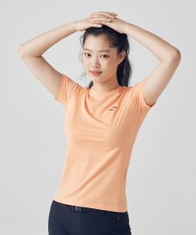 QUADRA (쿼드라) 여성 라운드 티셔츠 Pale Orange