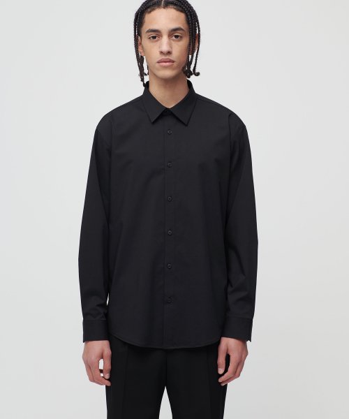 MUSINSA | MUSINSA STANDARD WRINKLE-FREE DRESS SHIRT [BLACK]