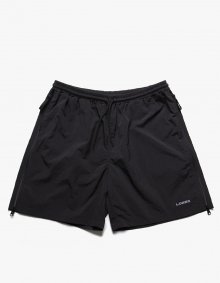 Nylon Zip Vent Shorts - Black