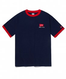 [EFF X LIFE] 라이프 플래그 반팔 티셔츠 네이비