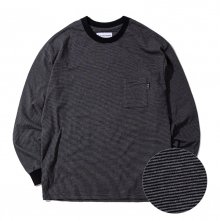 Striped Long Sleeve Pocket T-Shirt (Black)