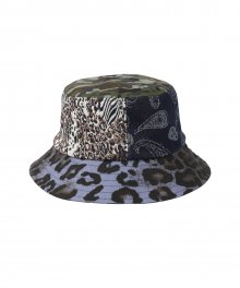 Pattern Mixed Bucket Hat [Navy]