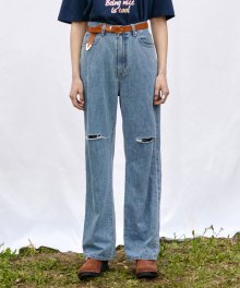 Loosefit Cutting Straight Jeans in Blue VJ1ML035-22