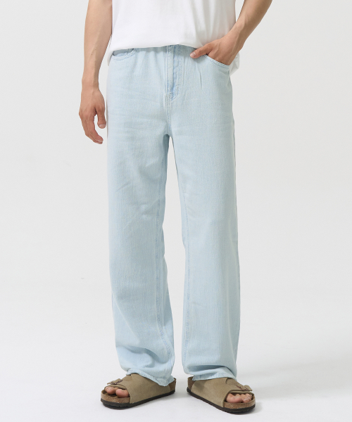 토피(toffee) SL01 섬머 데님 와이드 팬츠 (BLEACH)