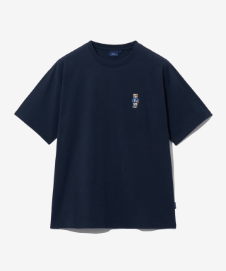 예일(YALE) EMBROIDERY UNIVERSITY DAN TEE NAVY 상품 이미지