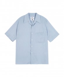 컨버터블 카라 반팔 셔츠 (블루)
