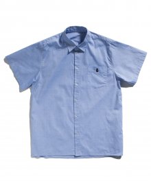 시티 캣 엠브로이더드 하프 셔츠 (블루)