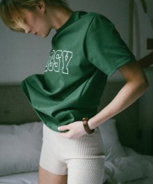 Lossy Outline Half Sleeve T-Shirt [Green]