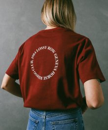 Back Round Half-Sleeve T-shirt [Wine]