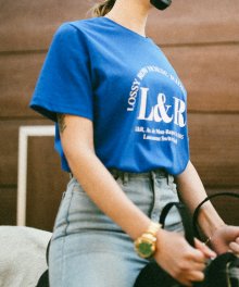 Lossy Arch Logo Half-Sleeve T-shirt [Cobalt blue]