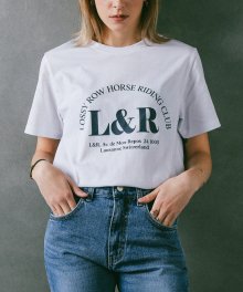 Lossy Arch Logo Half-Sleeve T-shirt [White]