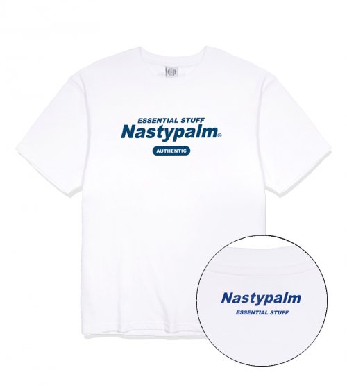엔피스튜디오(nastypalm) 네스티 어센틱 로고 티셔츠 화이트