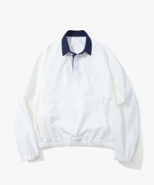 샌딩 옥스포드 칼라 아노락 셔츠_Off White