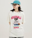 크림소다랩(CREAM SODA LAB) 베이스볼 클럽 반팔 티셔츠 아이보리